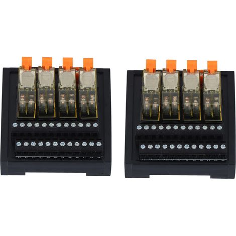 2 Relais 4 Canaux Rail DIN, 2 NO 2 NF, Module Interface PLC BEM2S‑4MZ (1/5)