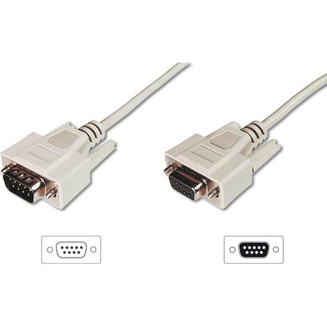 Digitus LP882 Cavo Prolunga, 9 Poli Pin-To-Pin (Modem Cable), Maschio/Femmina, Custodie Pressofuse (Ak 180 10M), 10 m