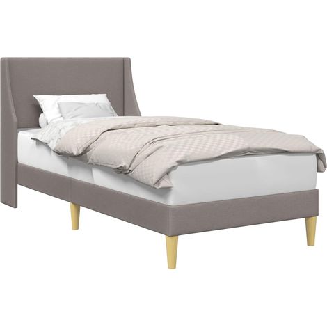 Maison Exclusive - Bettrahmen Uni mit Kopfteil Taupe 90 x 200 cm