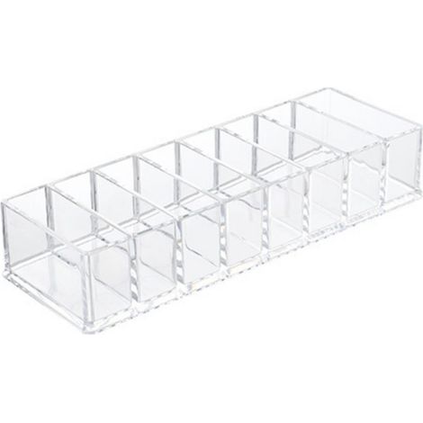 Boîte de Rangement Cosmétique en Acrylique Transparente à 6 ou 8 Compartiments avec Séparateurs Amovibles (1/5)