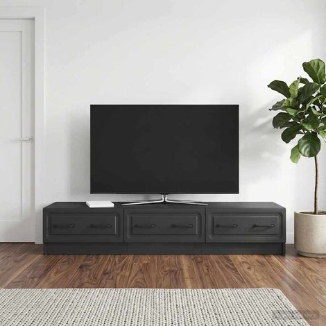 TV-Schränk Schwarz 147 x 34,5 x 27 cm Holzwerkstoff (1/5)