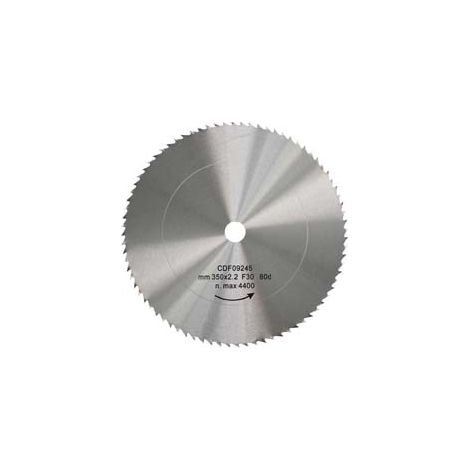 DISCO LAMA CIRCOLARE CROMO VANADIO DENTATURA NORMALE  ø mm.350 foro 30 denti 80 sp.mm.2,2    EXCEL