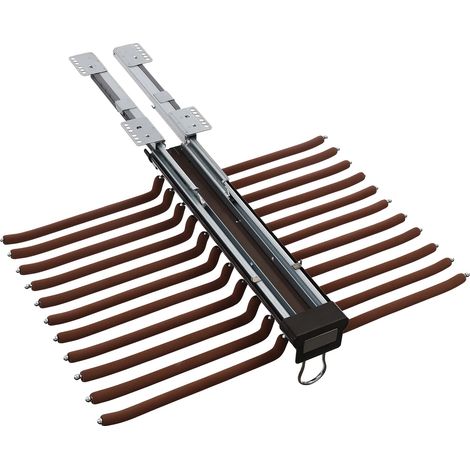 Perchero retráctil para pantalones, aleación de aluminio y acero, capacidad de carga: 15 kg, diseñado para armarios de tamaño estándar, rieles amortiguadores de tres niveles, apto para diversas estruc (1/5)