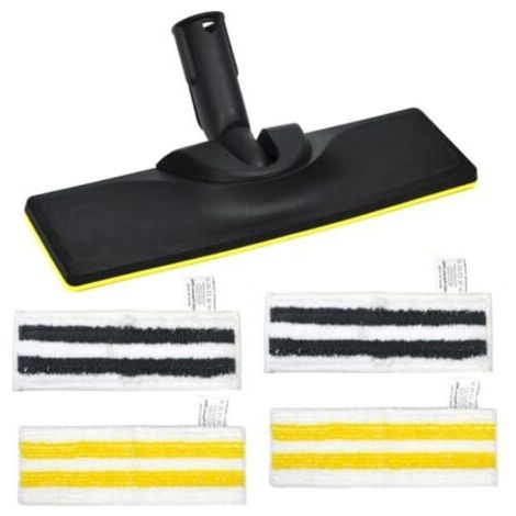 Set de Buses de Sol Compatible avec Kärcher Sc2 Sc3 Sc4 Sc5, Accessoire de Remplacement Compatible avec Kärcher Easyfix Nettoyeur Vapeur, avec 1 Buse de Sol, 4 Serpillères en Microfib
