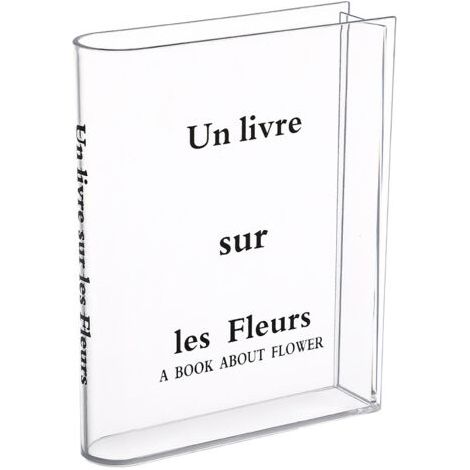 Vase en forme de livre en acrylique transparent, vase en forme de livre, vase livre en forme de tulipe, décoration pour chambre, salon, bureau (1/5)
