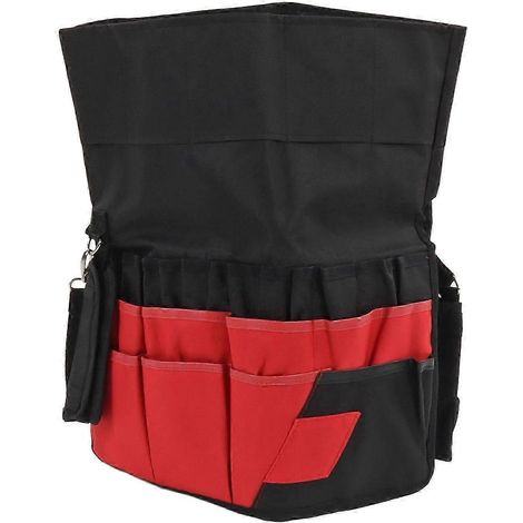 Organisateur d'outils de jardin, sac de rangement à 42 poches, rouge (1/5)