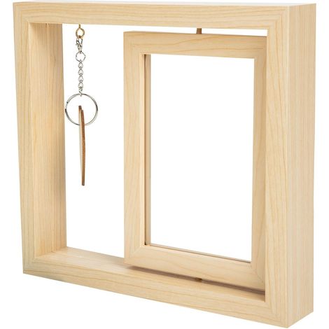 Cadre Photo Rotatif en Bois Double Face 17 Cm pour Photos 6 Pouces, Design Moderne et Rustique, pour Décoration de Chambre et Maison (1/5)