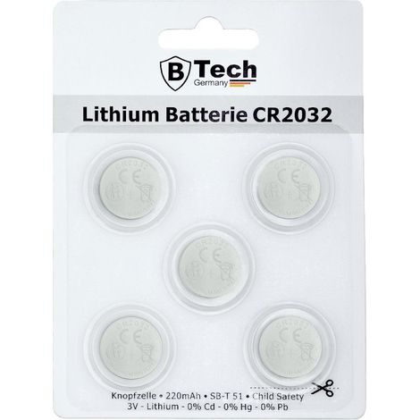 Batterie Lithium (5er Pack) CR2032 Knopfzelle-Blister (1/2)