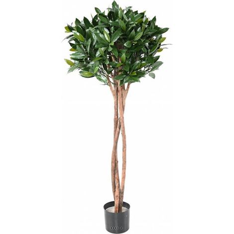 Laurier artificiel sur tronc pour extérieur multi-troncs H 130 cm D 60 cm