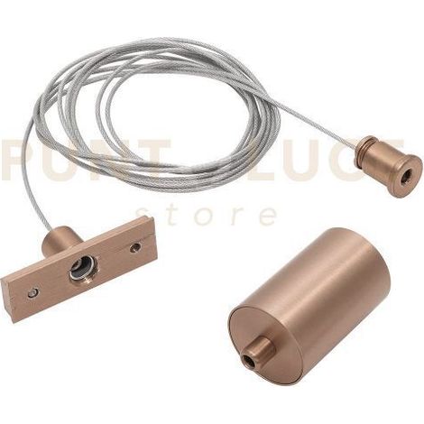 GBIS15 KIT SOSPENSIONE PER BINARIO 48V "GBIN" CON ROSONE A SOFFITTO CHAMPAGNE