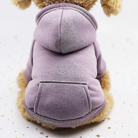 Winterlicher Hunde-Hoodie mit Taschen, warme Baumwollkleidung für kleine Hunde, Chihuahuas, Welpen, Katzen, helllila (1/5)