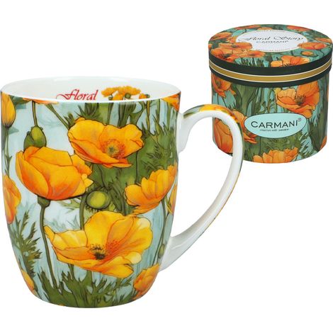 Tazza in ceramica con motivo floreale Camino, regalo per lei, arte Camino (1/5)