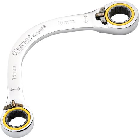 Draper 03935 Draper Expert HI-TORQ Double Ring Ratchet Half Moon Spanner, 14 x 16mm (1/2)