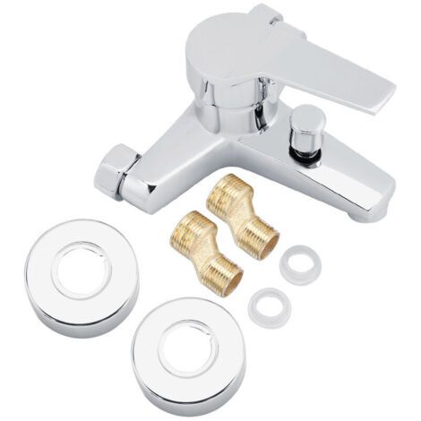 Robinet mitigeur de douche mural robuste et durable dans la salle de bain (1/4)