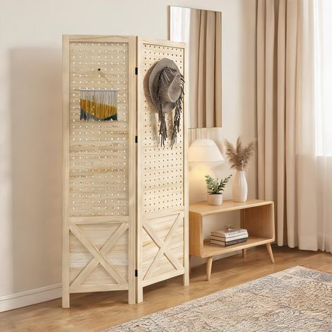 Décoration murale pliable bois naturel 114 x 1,7 x 144,5 cm (1/5)