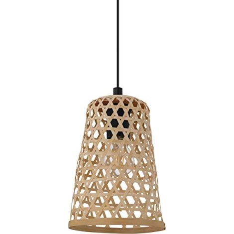 Sospensione CLAVERDON E27 40W Nero e legno (1/4)