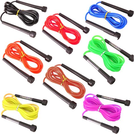 Corde À Sauter - PVC Réglable - Pour Cardio Fitness Crossfit Enfants Adultes - Lot De 8 (1/4)