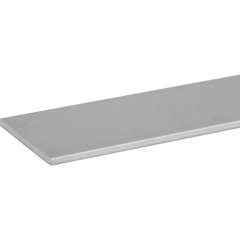Méplat aluminium finition argent satiné, 15 x 2 mm - longueur 4000 mm - DUVAL