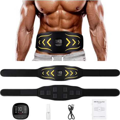 Electrostimulateur Musculaire,Ceinture Abdominale Electrostimulation avec 10 Modes et 30 Intensités,Et Affichage des Calories BrûLéEs Rechargeable pour Hommes Femmes (1/5)
