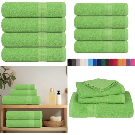vidaXL Essuie-mains 4 pcs vert pomme 50x100 cm 360 g/m² 100% coton (1/5)