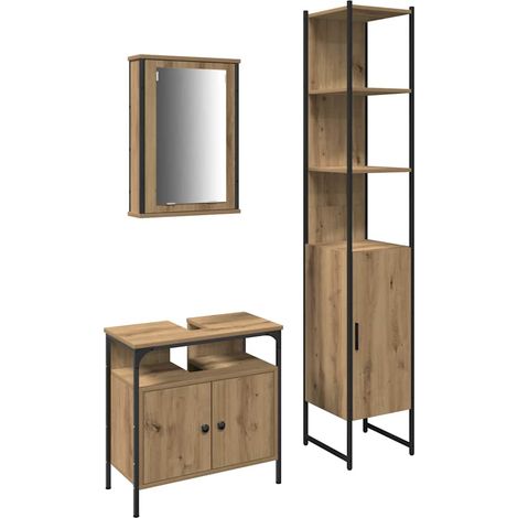 Maison Exclusive - Badezimmermöbel-Set mit Regal 3 pcs Artisan-Ei