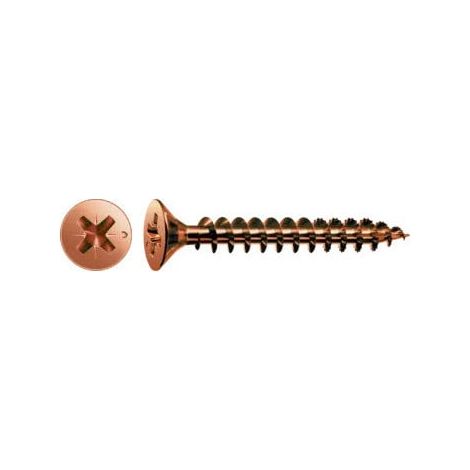 Vis Spax Tête fraisée TF Pozi N°2 5X50 Diamètre de tête: 9.7 Filetage total ACIER BRUNI-1 pièce