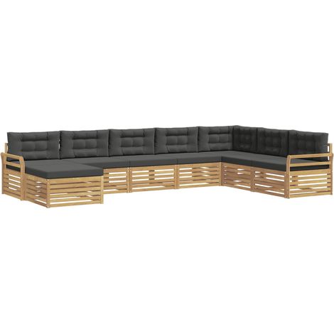 Conjunto de sofás de exterior 8 pcs Blanco y Antracita vidaXL (1/5)