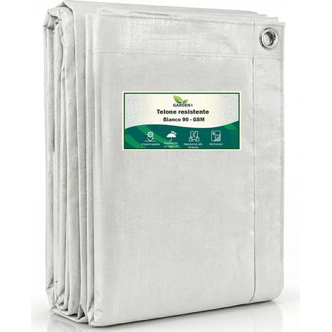 Bâche de Protection Polyvalente en Tissu Blanc 90 g/m² (3 m x 5 m) (1/5)