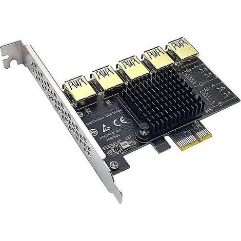 Pci-e 1x auf 5 Pci-e-Adapterkarte, Pci-e-Grafikkarte, USB3.0-Steckplatz, kompatibel mit X4, X8, X16-Schnittstelle (1/4)