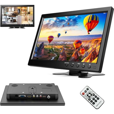 Mini Moniteur LCD 10,1 Pouces, Moniteur Portable pour Ordinateur/Surveillance/caméra arrière, avec entrée HDMI/VGA/AVI/BNC/USB, écran HDMI pour Jeu, DC 9-30V (1/5)