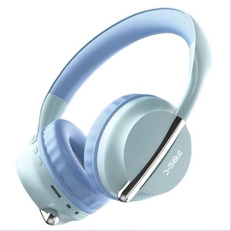 Fones de ouvido Bluetooth supra-auriculares, estéreo/cancelamento de ruído inteligente/Bluetooth 5.4 - Azul.