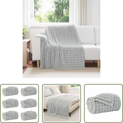 Fleece-Decke - Wohndecken 6 pcs Grau 200 x 150 cm Fleece (1/5)
