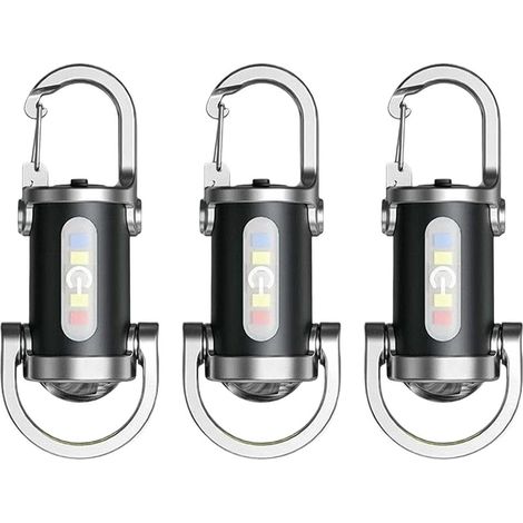 2-in-1 Taschenlampe und Powerbank, 3er-Pack Mini-Schlüsselanhänger-Taschenlampen, kleine, leistungsstarke LED-Taschenlampen, wasserdichte und stoßfeste Multifunktions-Schlüsselanhänger-Leuchten