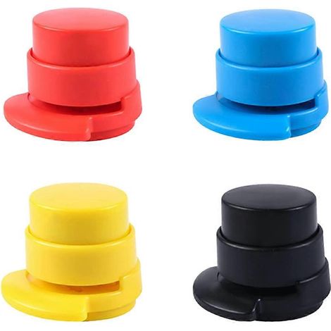 Lot de 4 agrafeuses sans aiguille pour bureau, agrafeuse portable sans agrafes, mini agrafeuse sans agrafes, papeterie écologique pour école et bureau (couleur aléatoire) (1/5)