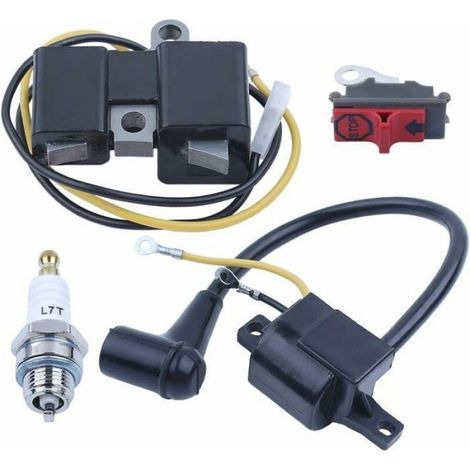 1 Kit bobine d'allumage, bougie, interrupteur arrêt, compatible tronçonneuse Husqvarna 61 66 162 266 Jonsered 630 670 (1/5)