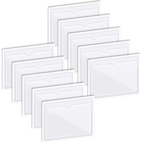 Autocollant Pare BriseLot de 10 Vignette Assurance Auto Transparent-Pochette Adhesive Pare Brise pour Carte handicapé (1/4)