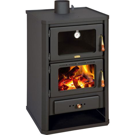 Prity – Poêle à bois avec four 14,2 kW – Efficacité A – Émissions réduites – Pour bois sec – Dimensions 570x530x930 mm