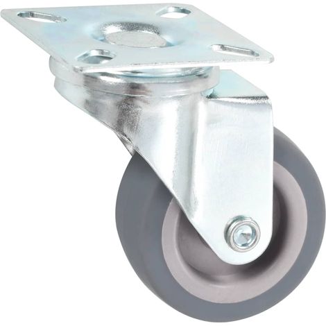 Roulettes Pivotantes 50 mm pour Meubles et Chariots en TPR et Fer Zingué Gris Lot de 24 (1/5)
