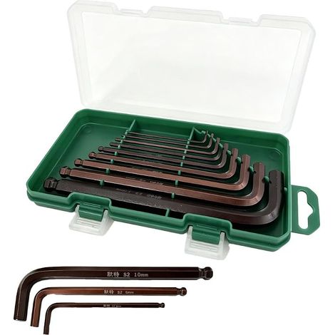 Set of 9 Hex Socket Spanner with Ball Head 1.5 - 10 mm (1/5)