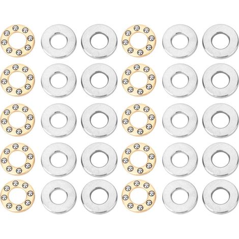 Ulisem10 pezzi Cuscinetti a sfere assiali Cuscinetti a sfere piatte in acciaio ad alta precisione Set di cuscinetti per la produzione di macchinari (F4-9M 4x9x4mm) (1/4)