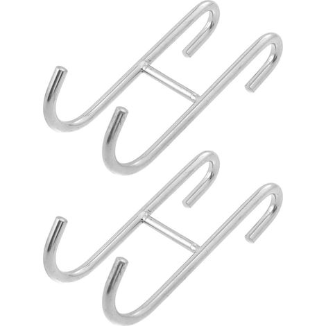 Crochets en Acier Inoxydable 304 Accroche Facile sans Outils Lot de 2 de S Capacité Renforcée pour Porte Cuisine et Armoire (1/5)