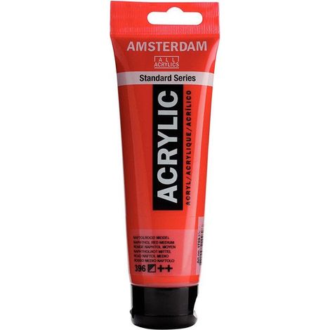 Peinture acrylique - TALENS - NAPHTHOL Rouge moyen - 120ml - Tube - Mixte (1/2)