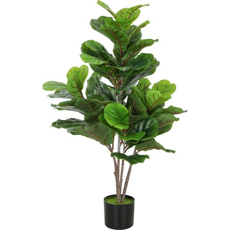 Figuier lyre artificiel 110 cm en pot plante plastique décoration
