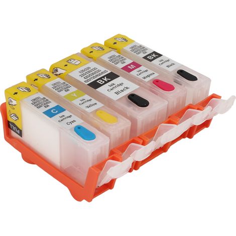 5 Tintenpatronen, 4 Farben, PP-Intelligent-Chip, große Kapazität, Druckerzubehör für Dokumente und Bilder (1/5)