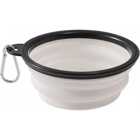 Gamelle pliable pour animaux de compagnie blanche 13 x 13 x 5,3 cm, 1 petite gamelle de 350 ml pour chien et chat (1/5)