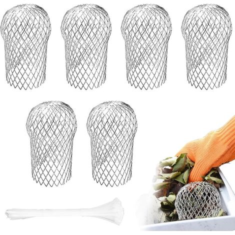 6Pcs Crapaudine de Gouttière Grille, Aluminium Filtre Gouttiere Anti Feuilles pour Tuyaux de Toit Pluvial pour Filtrer les Feuilles Branches (1/5)