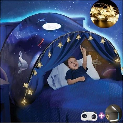 Traumzelte für Kinder, Bettzelt, Campingzelt, Faltzelt + 20 LED-Sternenlichter (1/5)