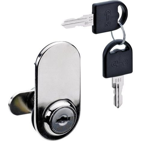 HETTICH Serrure de vitrine acier à encastrer HETTICH de 4 a 14 mm  reversible
