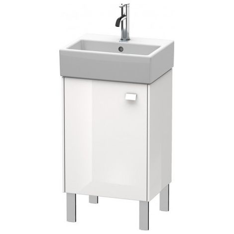 Duravit Meuble sous-lavabo Brioso 43,4,0 x 33,9 cm, 1 porte, 1 tablette en verre, pour lavabo Vero Air 072445 BR4430L, Couleur (avant/corps): Décor blanc mat, poignée blanche matte - BR4430L1818