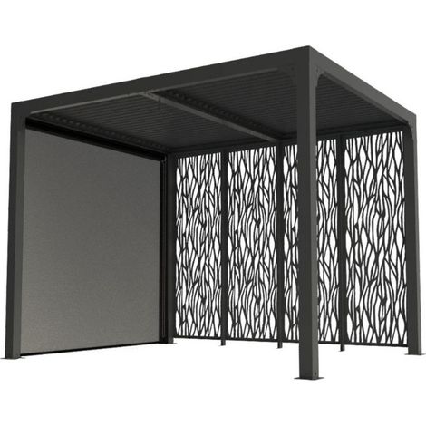 pérgola bioclimática 7,20m² gris antracita - per24r30mbi - habrita - (1/3)